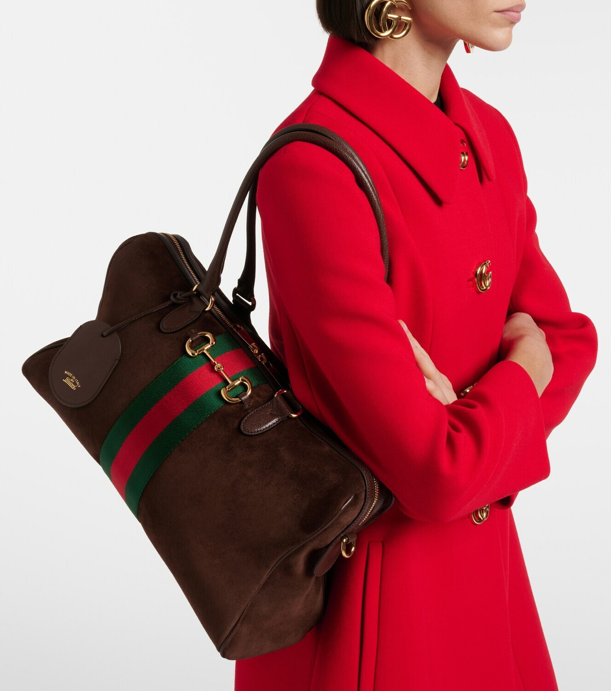 Gucci Gucci Borsetto Large suede duffel bag