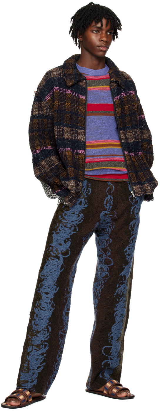 VITELLI Brown Jacquard Trousers