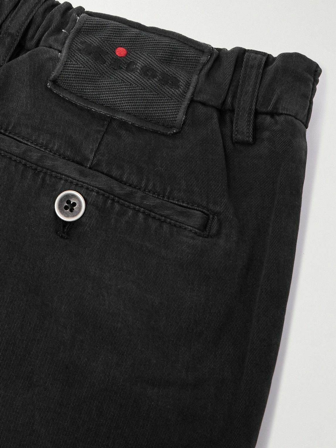 Kiton - Straight-Leg Lyocell-Blend Twill Trousers - Black