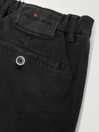 Kiton - Straight-Leg Lyocell-Blend Twill Trousers - Black