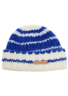 JW Anderson Striped Brushed Alpaca-blend Beanie - Blue - One Size