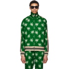 Gucci Green Floral Logo Track Jacket