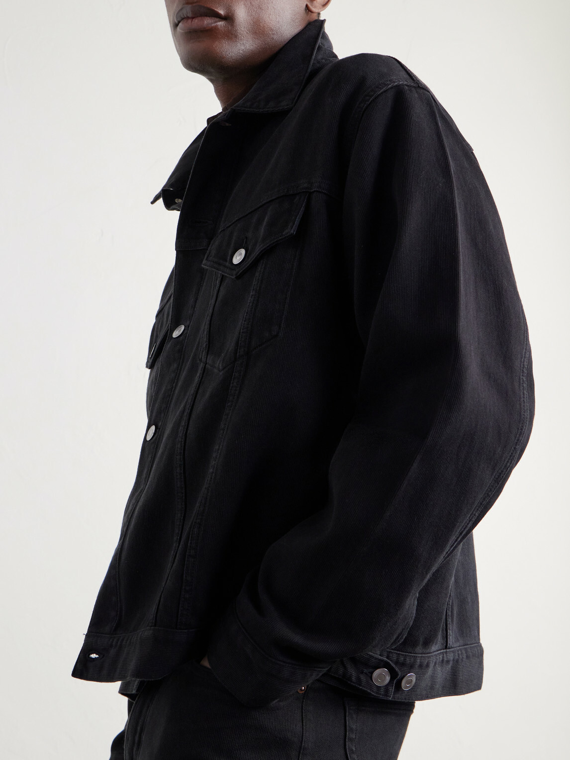 A.PRESSE - Cotton and Silk-Blend Piqué Jacket - Black