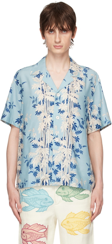 Photo: Bode Blue Bamboo Forest Shirt