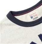 Todd Snyder Champion - Logo-Appliquéd Contrast-Tipped Mélange Loopback Cotton-Jersey Sweatshirt - Neutrals