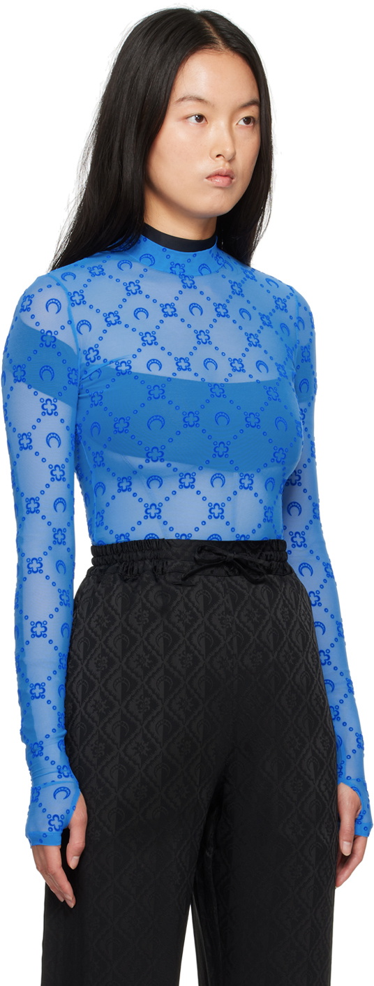 Marine Serre SSENSE Exclusive Blue Moonogram Second Skin