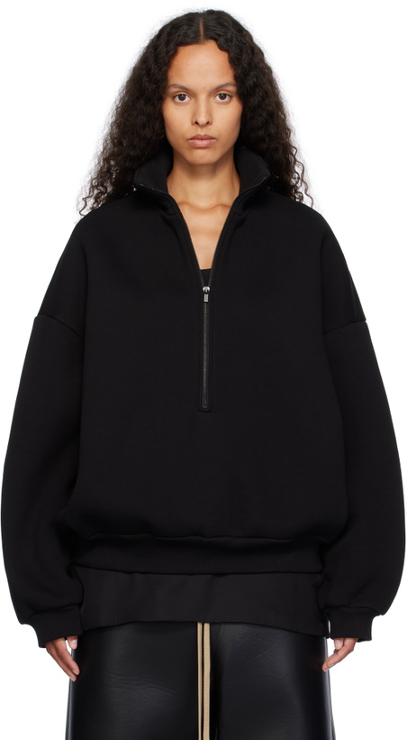 Photo: Fear of God Black Fleece Half Zip Mockneck Sweatshirt