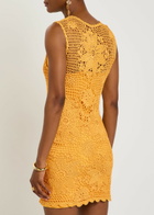 Simkhai Fynch Crochet Cotton Mini Dress Yellow