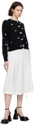 Pushbutton Black Ribbon Cardigan