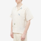 Story mfg. Men's Carrot Embroidered Vacation Shirt in Carrot Hand Embroidery