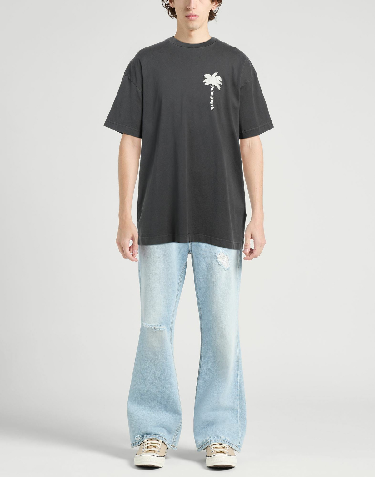 Palm Angels Mens T-shirt Charcoal
