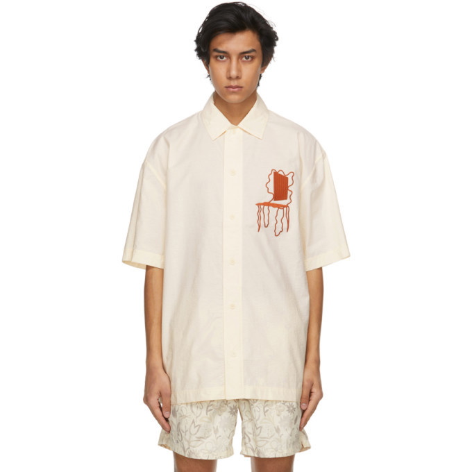 Photo: Jacquemus Off-White Embroidered La Chemise Moisson Short Sleeve Shirt