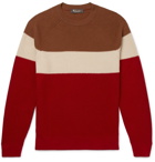 Loro Piana - Striped Honeycomb-Knit Baby Cashmere Sweater - Men - Red