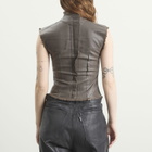 Ottolinger Women's Glazed Denim Zip Top in Brown