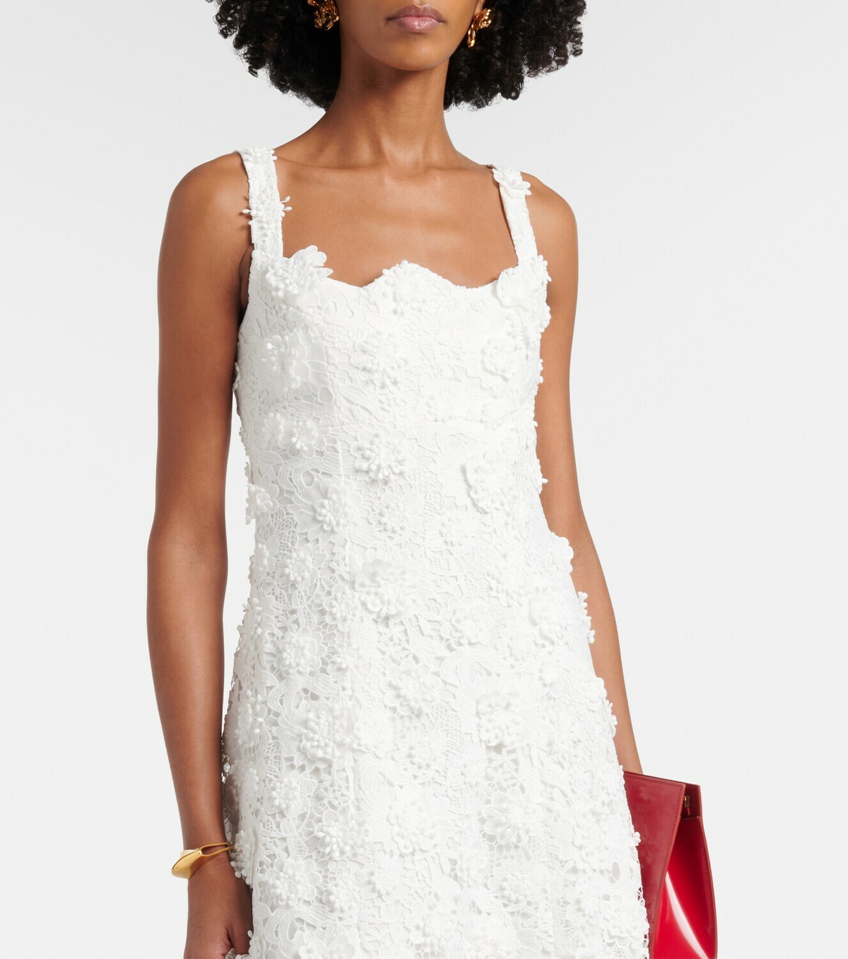 Leo Lin Embroidered lace midi dress