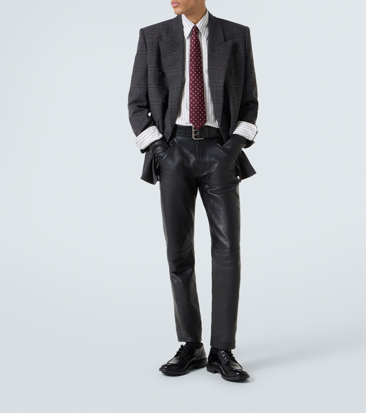 Saint Laurent Lino leather derby shoes