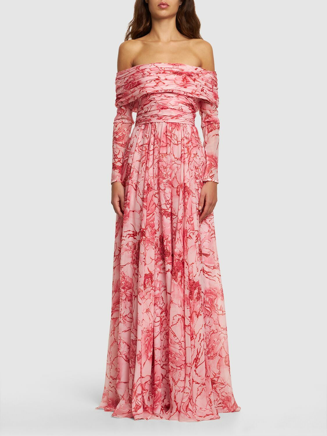 GIAMBATTISTA VALLI - Silk Georgette Off-the-shoulder Dress
