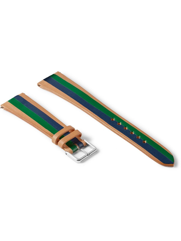 Photo: laCalifornienne - Ivy Striped Leather Watch Strap - Green