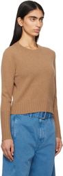 Guest in Residence Tan Shrunken Crew Sweater