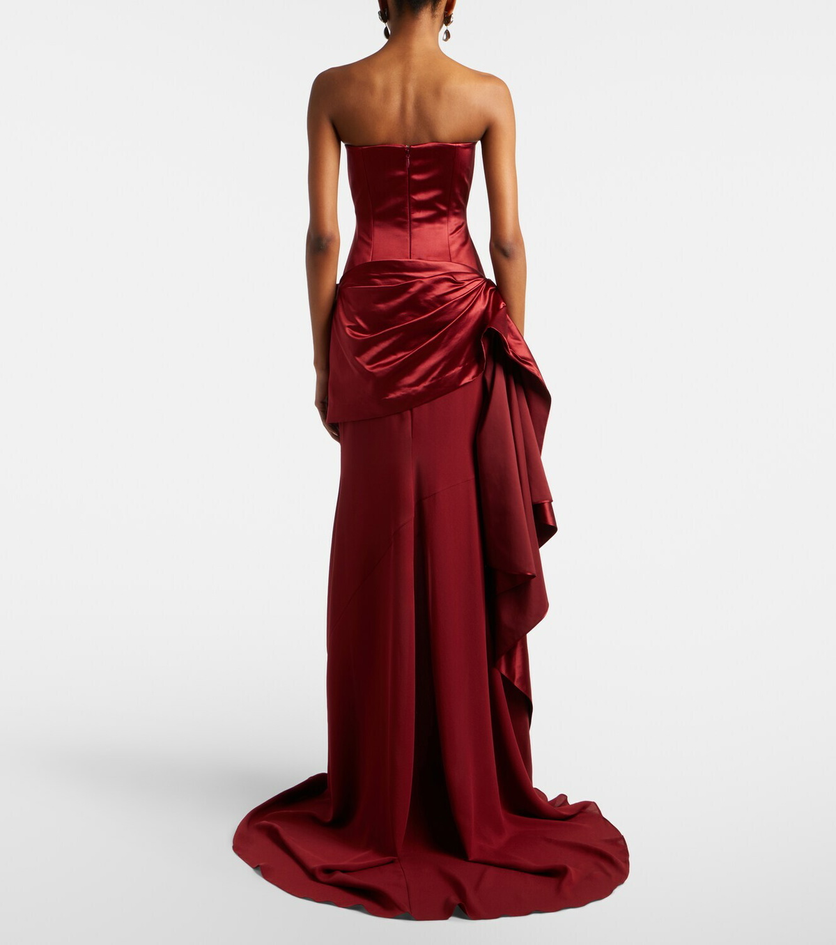 Alex Perry Draped silk corset gown