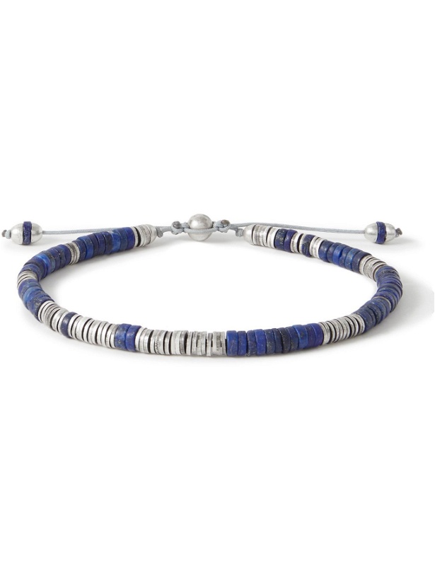 Photo: M.COHEN - Sterling Silver and Lapis Lazuli Beaded Bracelet - Blue
