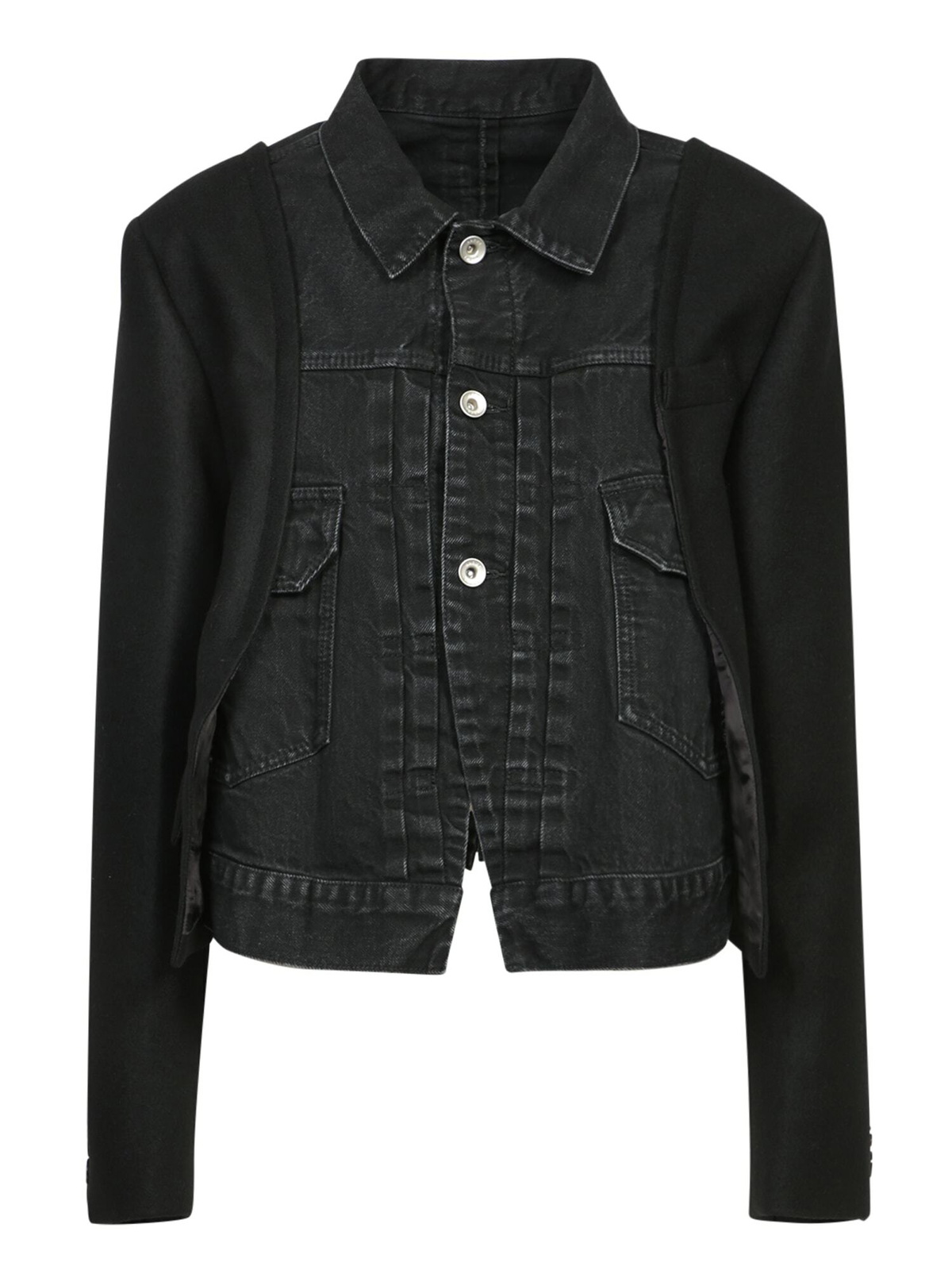 sacai Navy Wool Melton & Denim Jacket Sacai
