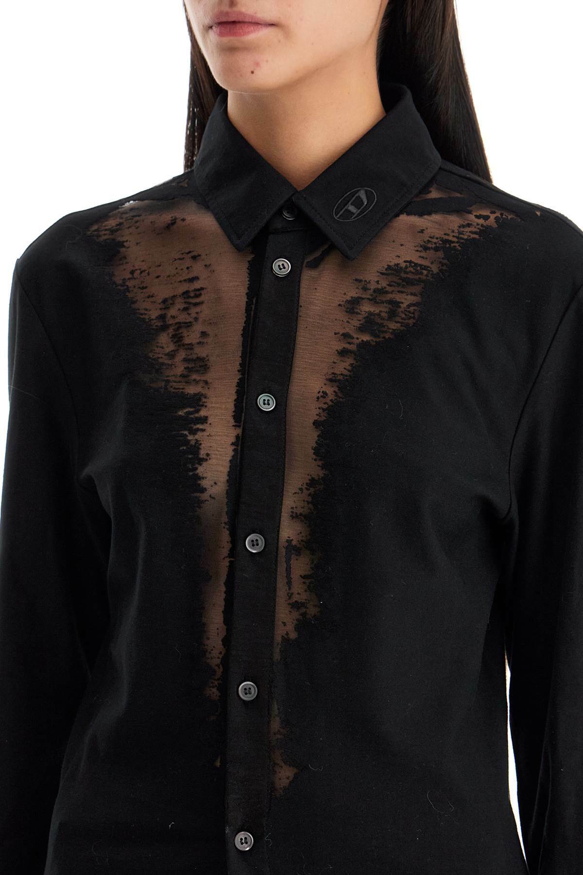 DIESEL unisex jersey dévoré shirt Black