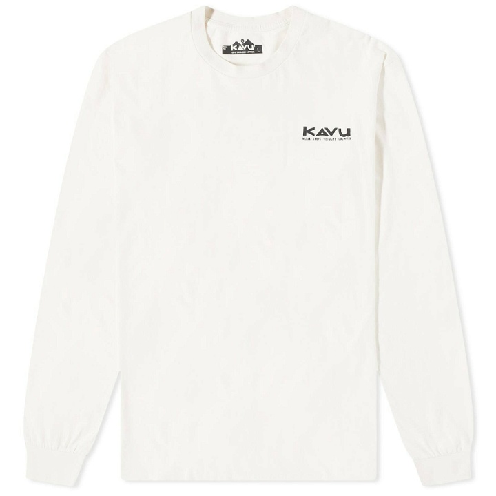Photo: KAVU Men's Long Sleeve Klear Above Etch Art T-Shirt in Off White