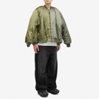 Balenciaga Men's Oversized Double Sleeve Bomber Jacket in Military Khaki