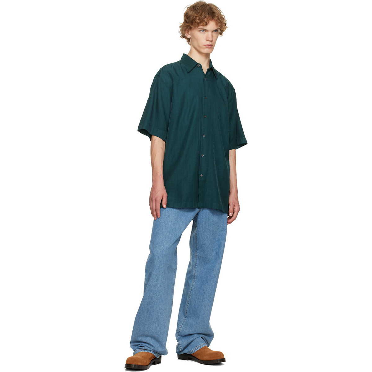Dries Van Noten Green Floral Shirt