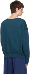 Maison Margiela Blue Embroidered Sweatshirt