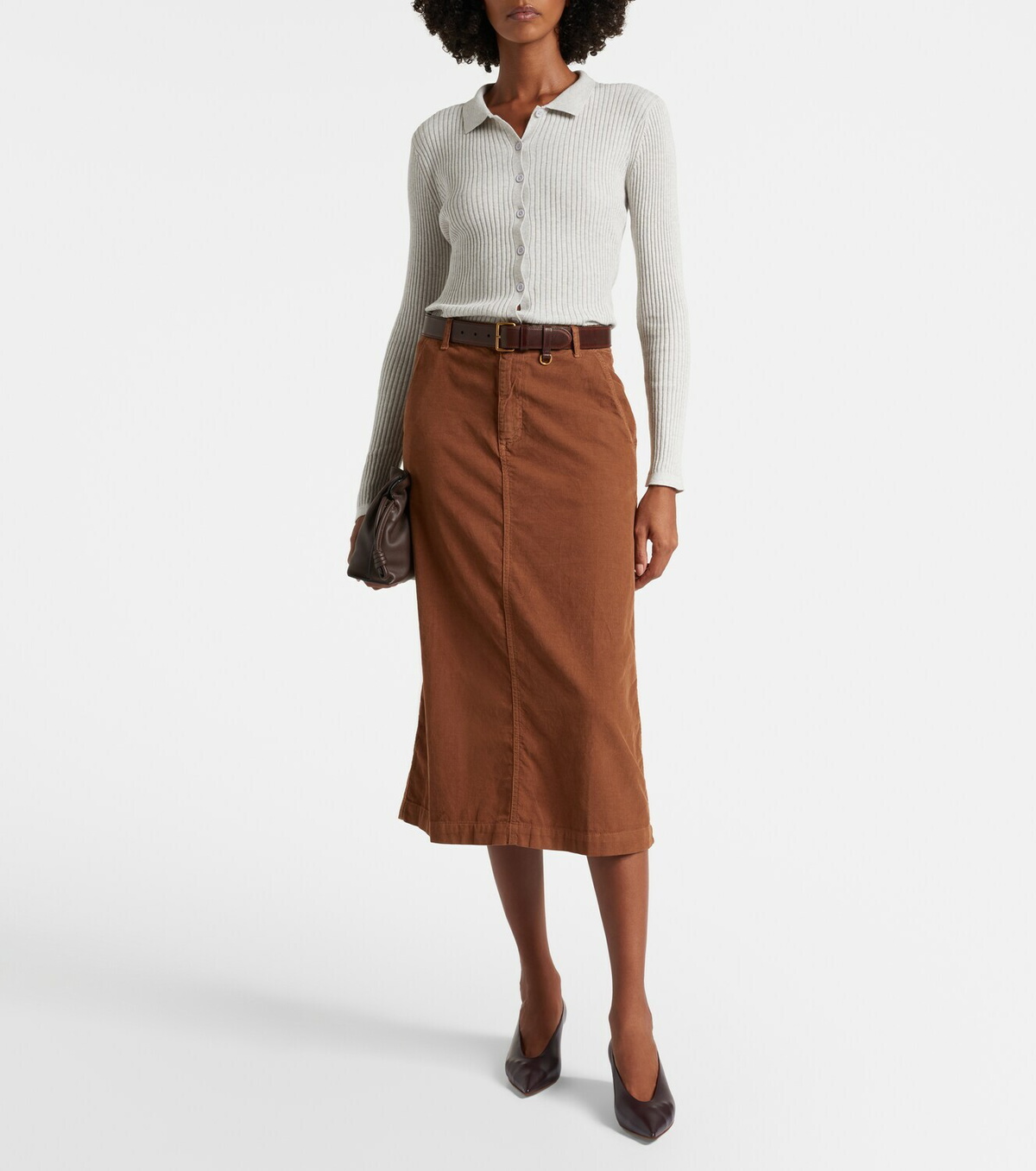 Velvet Fia cotton midi skirt