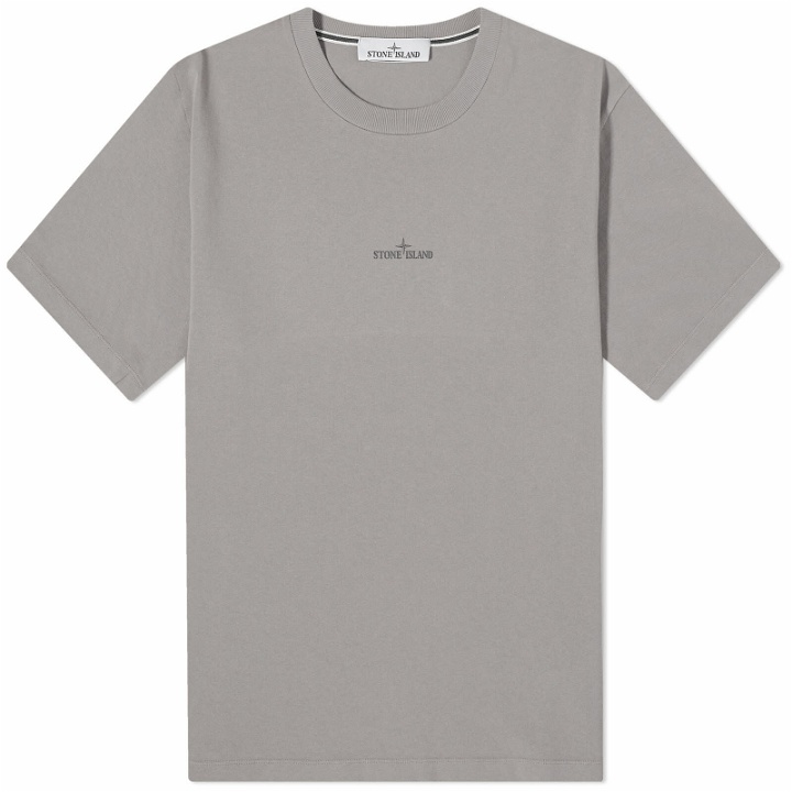 Photo: Stone Island Men's Camo One Badge Print T-Shirt in Dove Grey