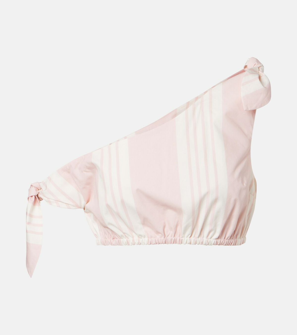 Posse Rosie asymmetric striped cotton crop top