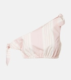 Posse Rosie asymmetric striped cotton crop top