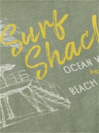 Hartford - Surf Shack Printed Slub Cotton-Jersey T-Shirt - Green