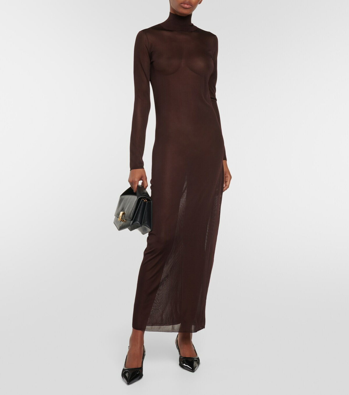 Alaa High-neck knit maxi dress ALAA
