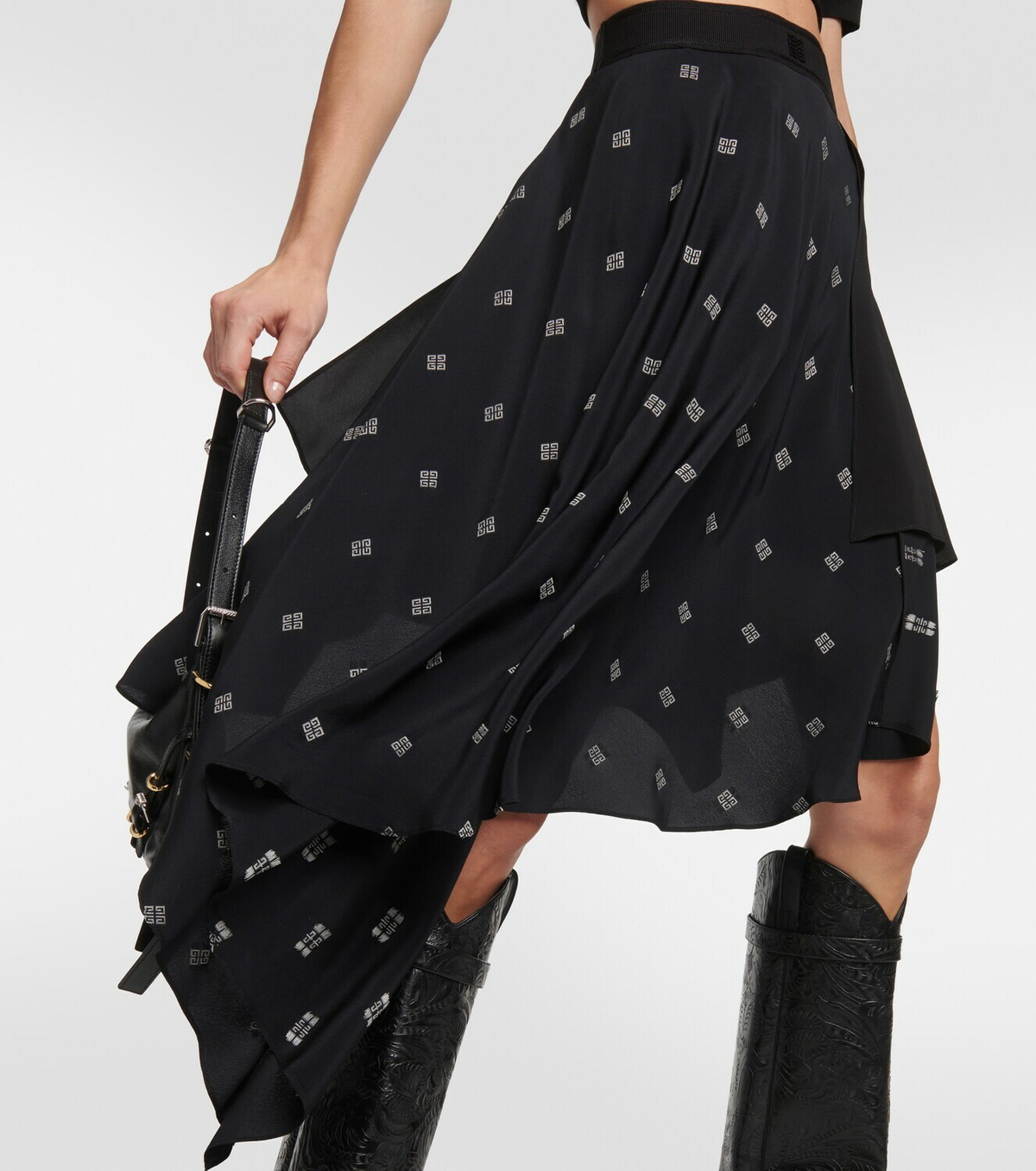 Givenchy 4G asymmetric silk midi skirt Givenchy
