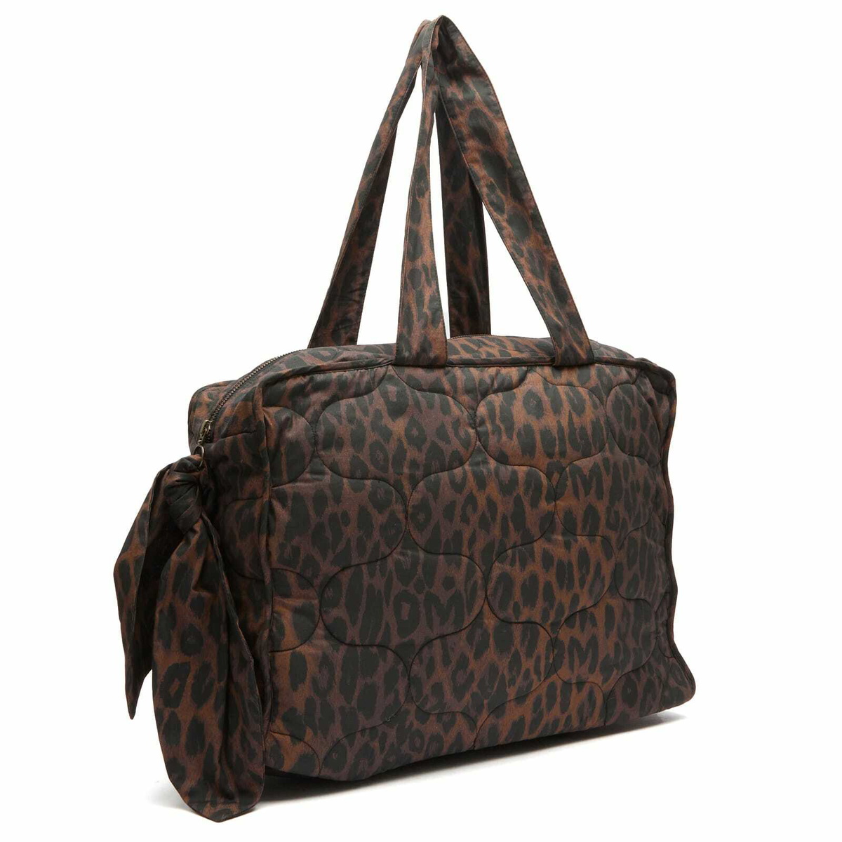 Damson Madder Women's Dark Leopard Quilted Tote Bag in Multi 