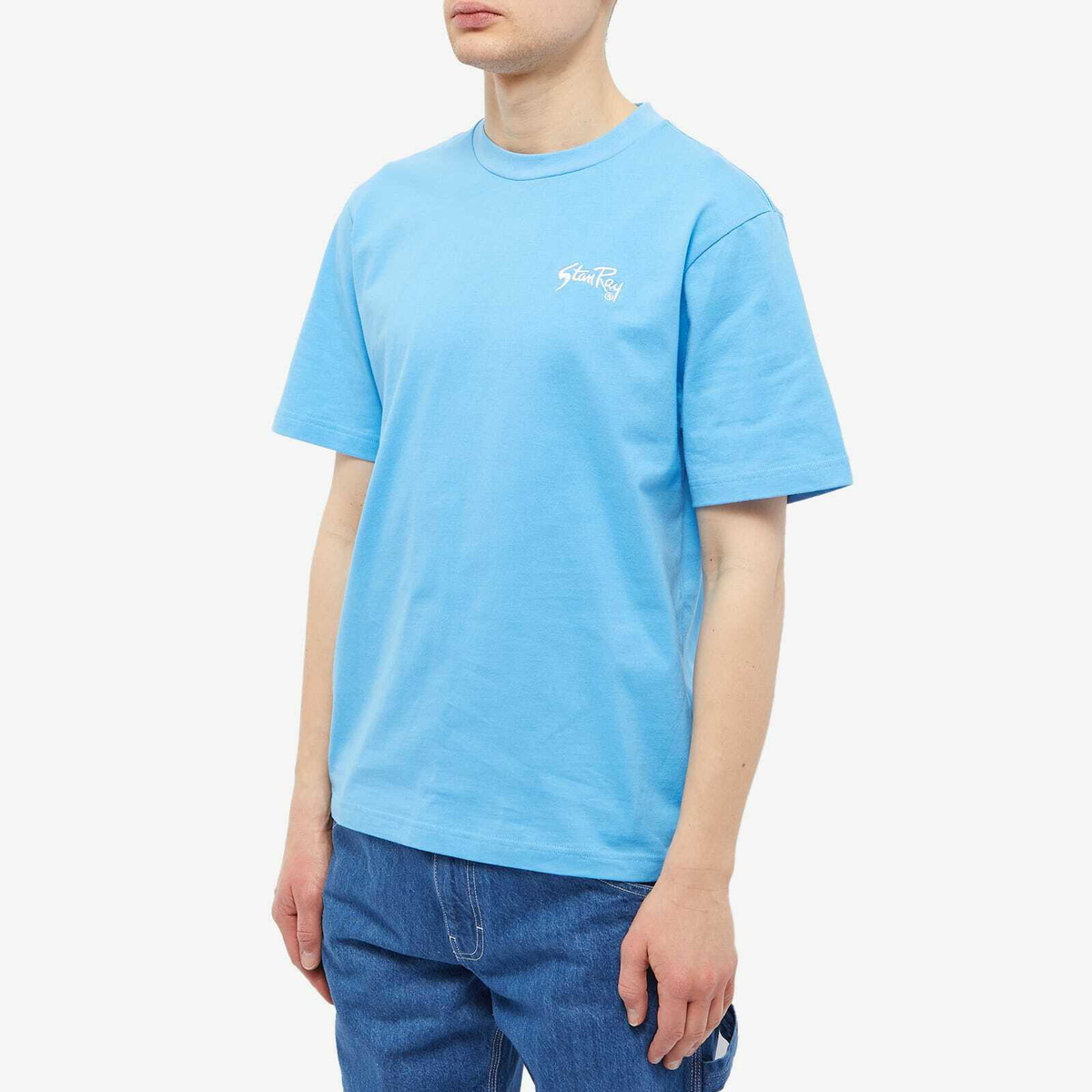 Stan Ray Men's Gold Standard T-Shirt in Gulf Blue/Natural Stan Ray