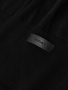 Versace - Logo-Appliquéd Silk and Cotton-Blend Cardigan - Black