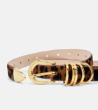 Déhanche Hollyhock leopard-print calf hair belt