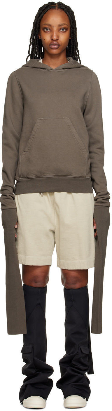 Rick Owens DRKSHDW Brown Gauntlet Granbury Hoodie Rick Owens Drkshdw