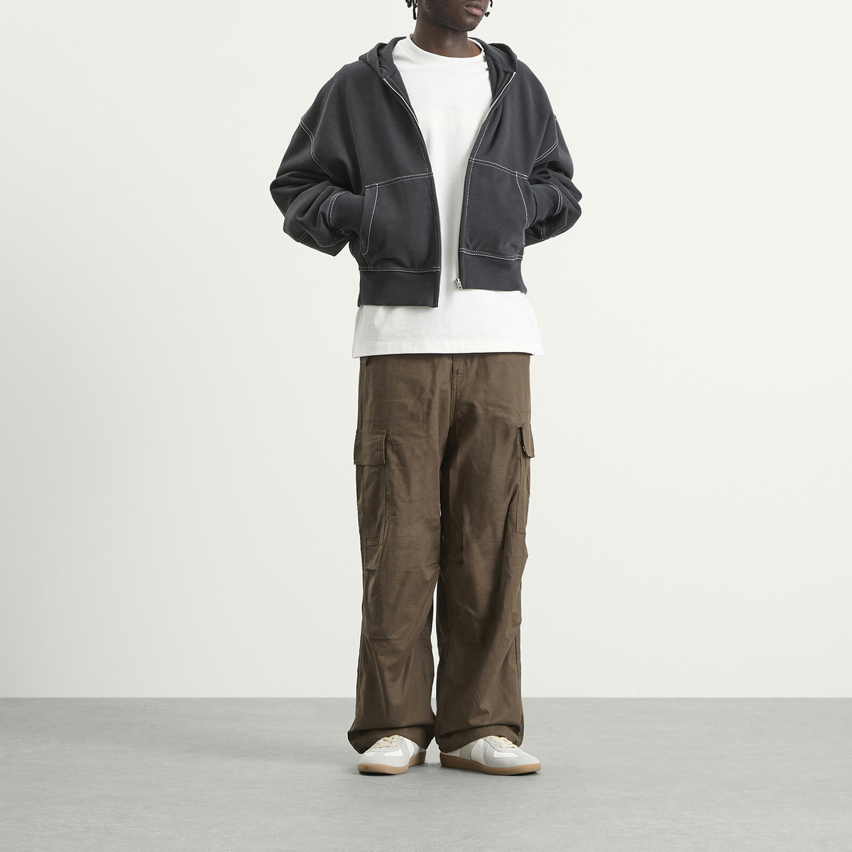 Rhude Men's Linen Parachute Pants in Olive Green