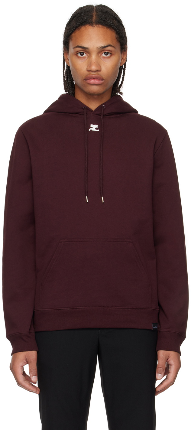 Courrèges Burgundy Embroidered Hoodie