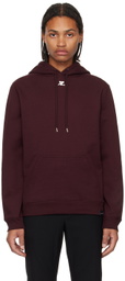 Courrèges Burgundy Embroidered Hoodie