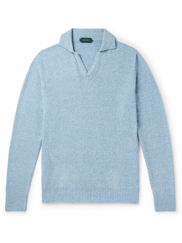 Photo: Incotex - Cotton-Blend Bouclé Sweatshirt - Blue