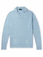 Incotex - Cotton-Blend Bouclé Sweatshirt - Blue