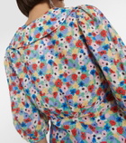 Rixo Warner floral tie-neck blouse