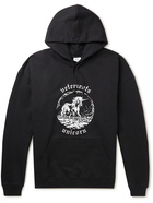 VETEMENTS - Logo-Print Cotton-Blend Jersey Hoodie - Black